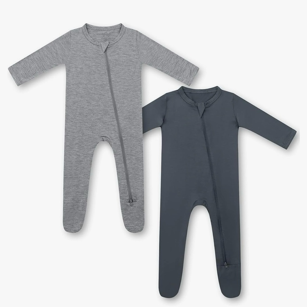 HAPIU Bamboo Baby Footie Pajamas 2-Pack | 3-6M